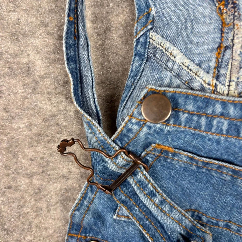 Kids Overalls Unisex 2T Vintage Denim Blue Jean Bib‎ Pocket Adjustable Straps